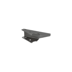 Black mounting bracket with a flat, angular design featuring pre-drilled holes for attachment, intended for use as an extra step or support component for a Dutchvanparts Cargo Ladder on a Mercedes Sprinter van.