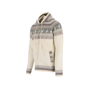 Alpaca hoodie - Cream / taupe