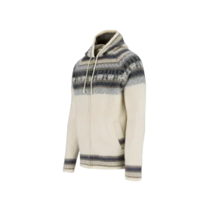 Alpaca hoodie - Cream / Blue